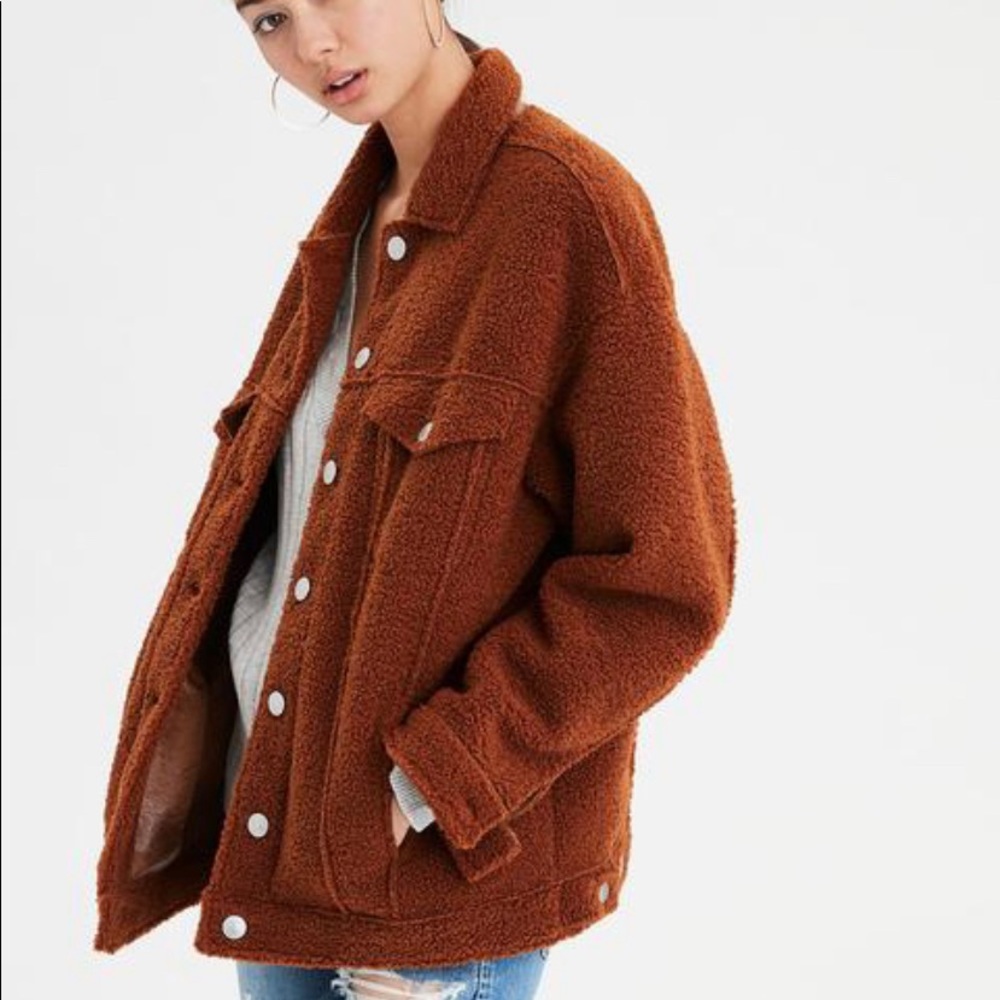 Faux fur trucker jacket